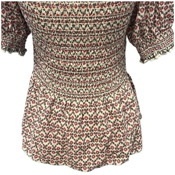 MAX STUDIO | pink gray white peplum top M - Picture 3 of 7